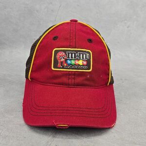 Vintage M&M's NASCAR Racing Chase Hat‎ Kyle Busch 18 Snapback Red One Size Cap